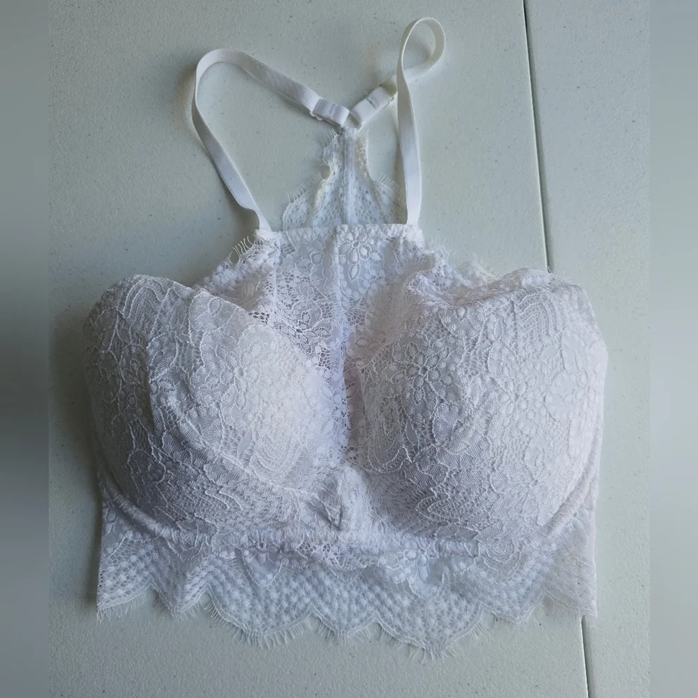 Victoria Secret Pink White Lace Bralette size S